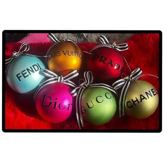 CUSTOM glass Christmas Ornament set of 4 - Picture 9 of 10